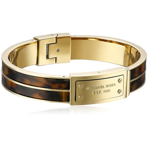 Michael Kors Tortoise shell design and Gold tone bangle Bracelet.